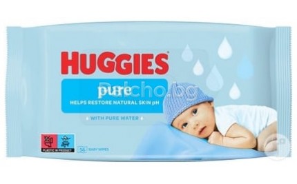Huggies Pure - Мокри кърпи Хъгис с вода 56бр.