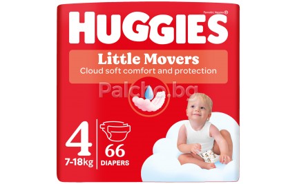 Huggies Little Movers пелени 4 7-18кг 66бр