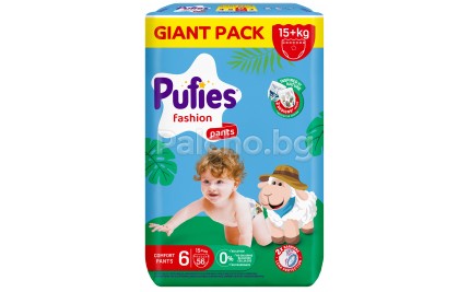 Пуфис гащи 6 - Pufies Fashion Pants 6 еднократни гащички 15кг.+ 56бр.