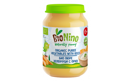 BioNino Био пюре ориз със зеленчуци 190 гр