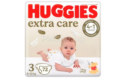 Huggies ExtraCare пелени 3 6-10кг 72бр