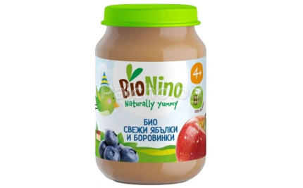BioNino Био пюре Ябълки и боровинки 190гр