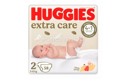 Huggies ExtraCare пелени 2 3-6кг 58бр